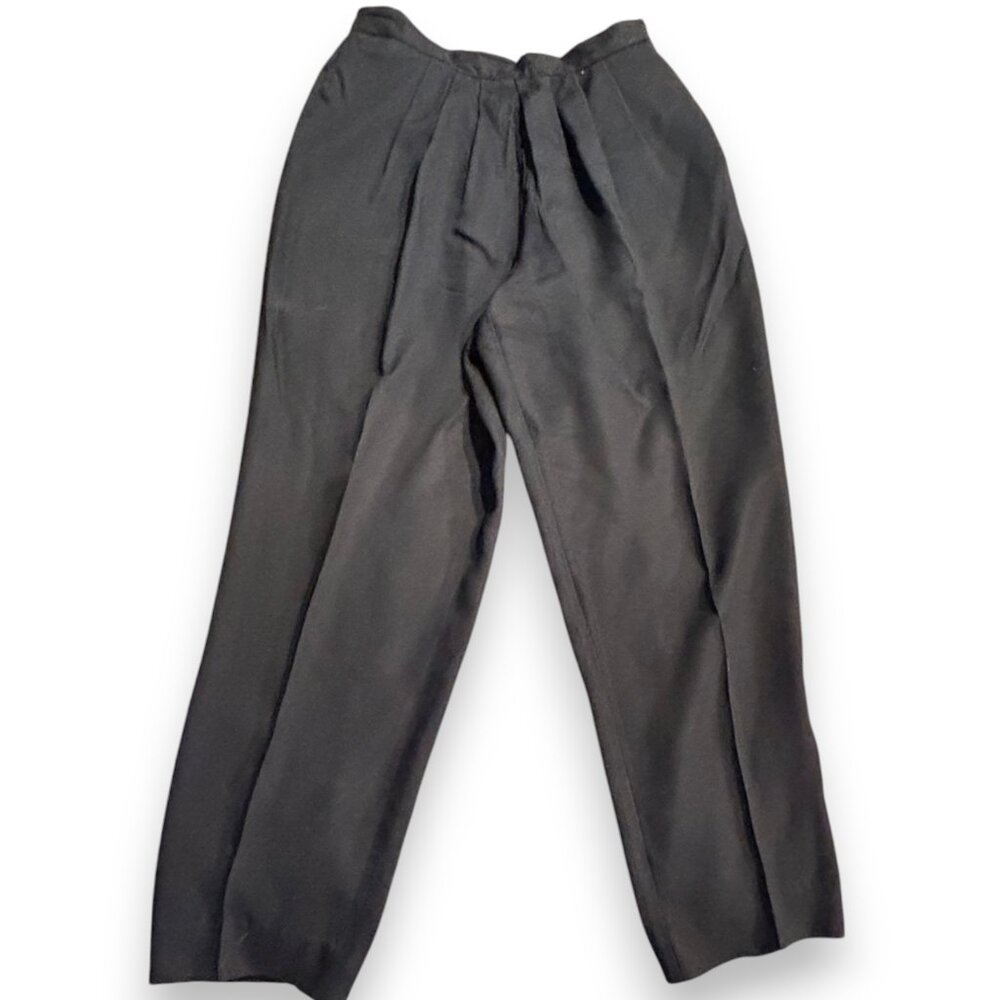Fundamental Things Petites VTG 90s black pleated pull up dress‎ pant sz 10P